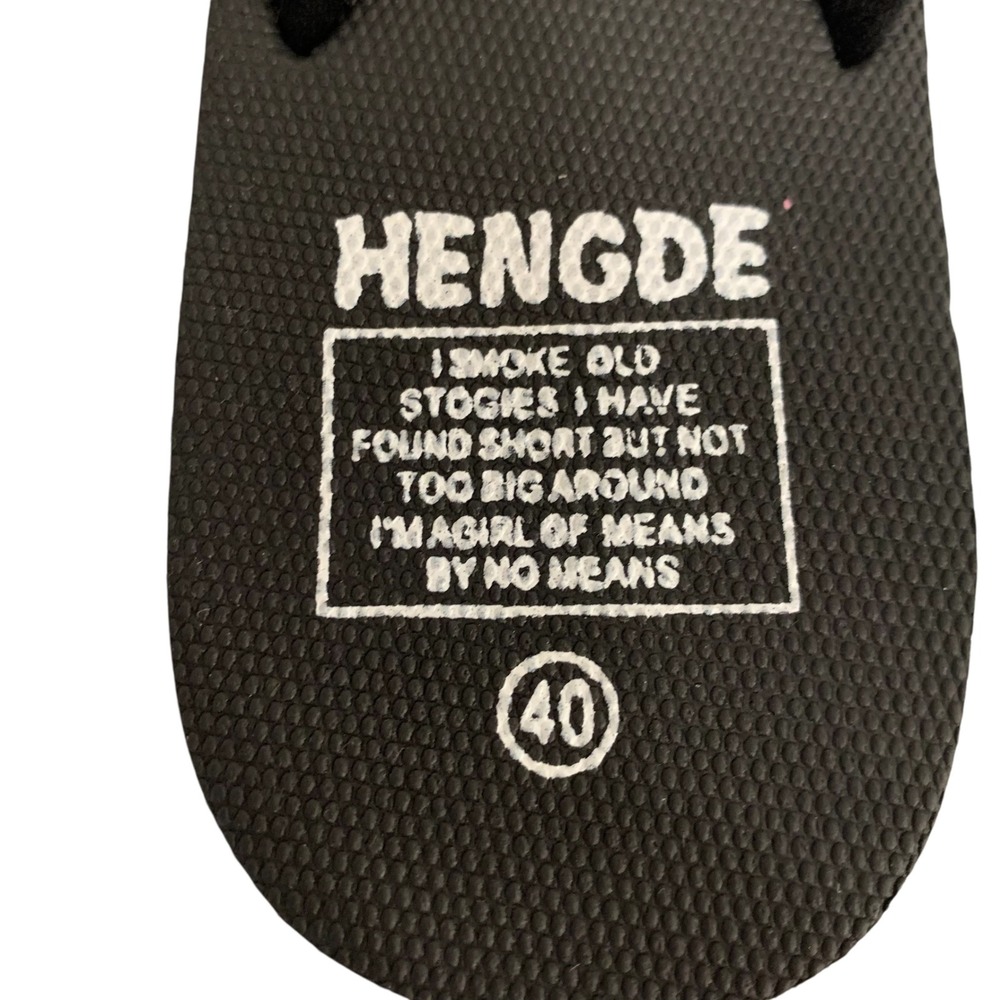 Hengde Womens Flip Flop Sandals Size US 9 EU 40 Black Floral Beach Summer - Picture 4 of 4